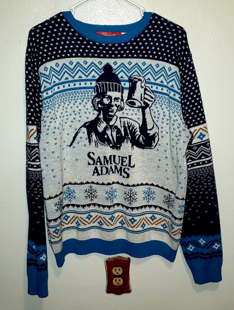Mens SAMUEL ADAMS UGLY CHRISTMAS SWEATSHIRT Size LARGE Ugly Sweater