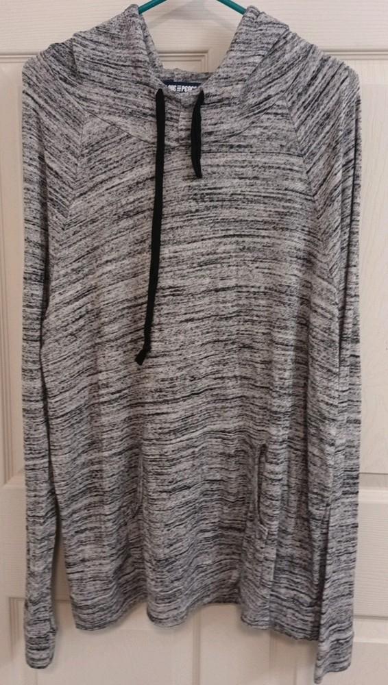Ink Love And Peace Hooded Sweatshirt Women's 2XL Gray/Black