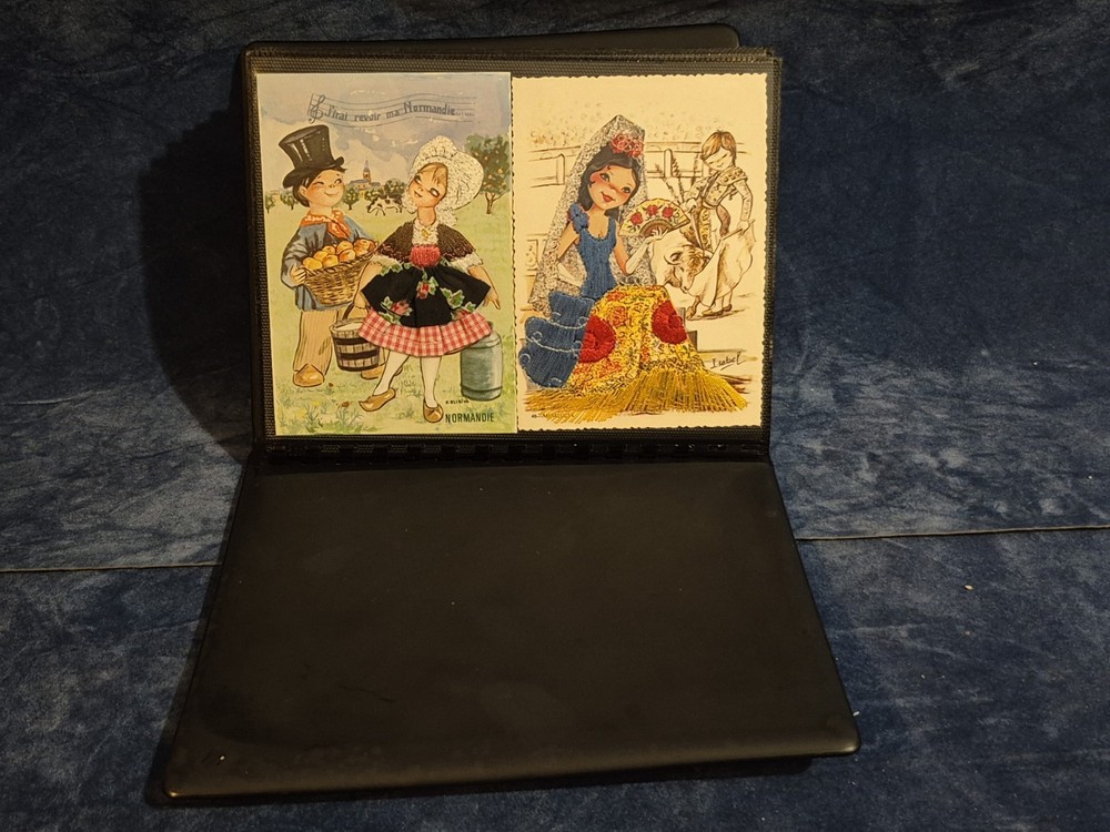 Vintage Silk Embroidered Gallarda and Isabel Spanish Dancer Postcards Signed x23