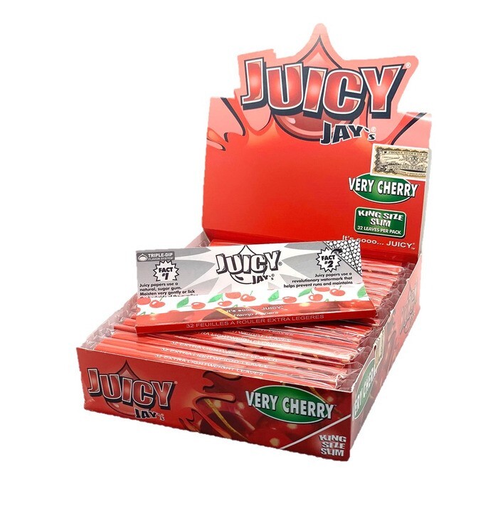 Juicy Jay’s Very Cherry King Size Rolling Papers – 24 Packs per Display