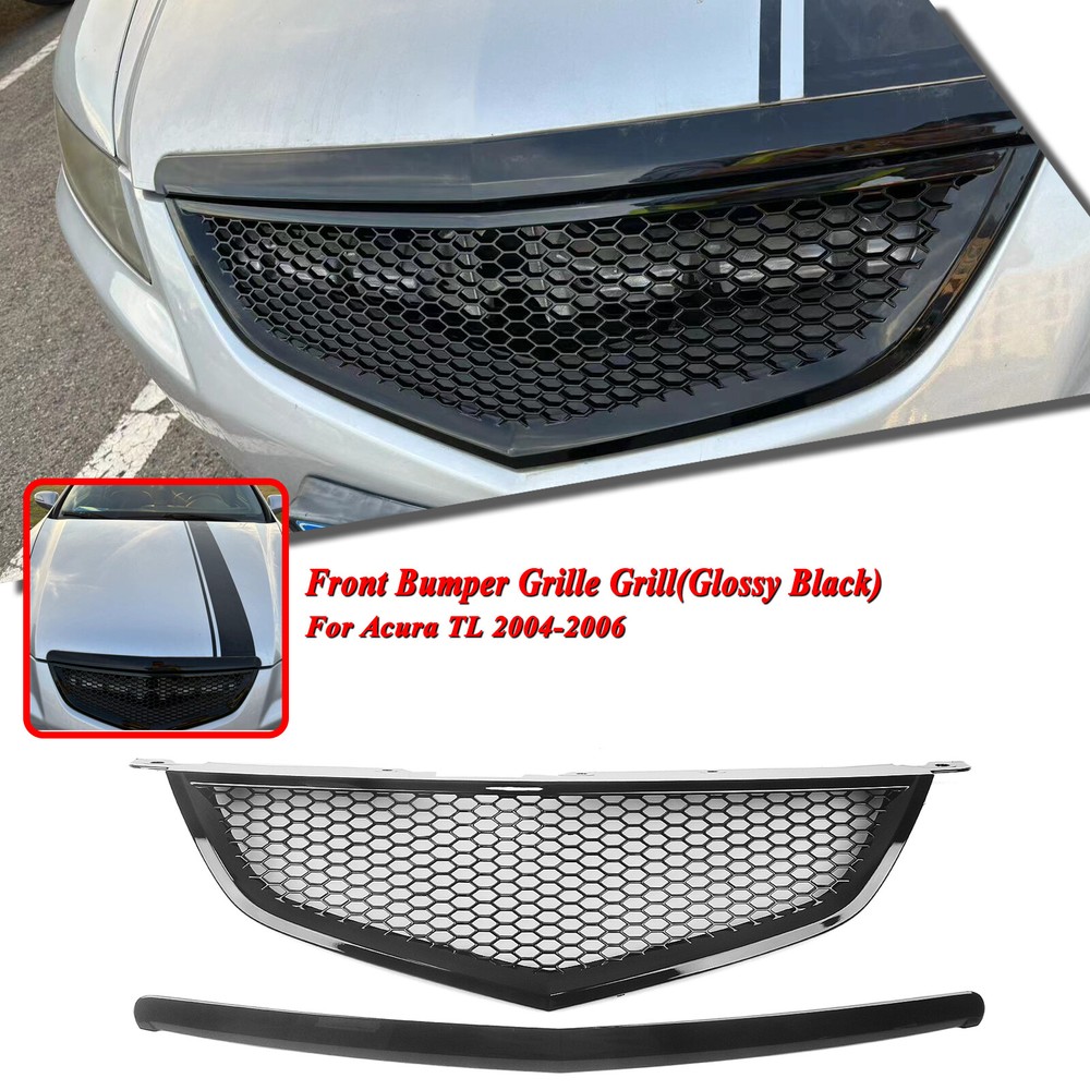 2004-2006 Acura TL Black Honeycomb Front Bumper Grille Hood Mesh