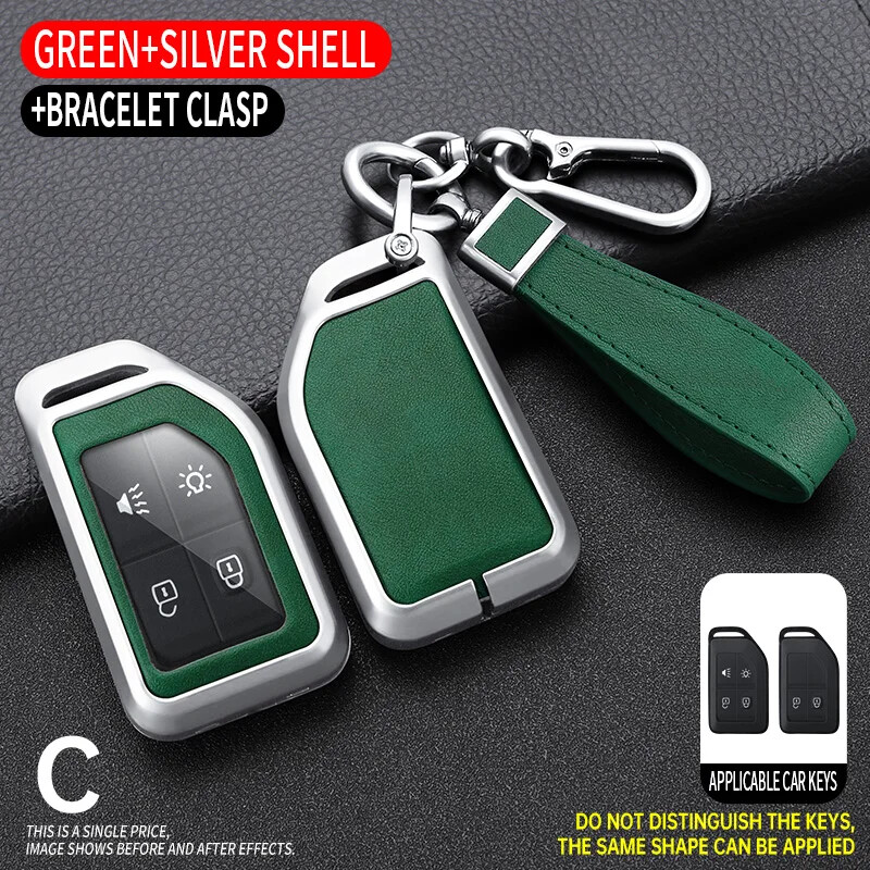 Zinc Alloy Leather Car Key Case Keychain For Volvo FH16 CARGO 555FM Shell Holder