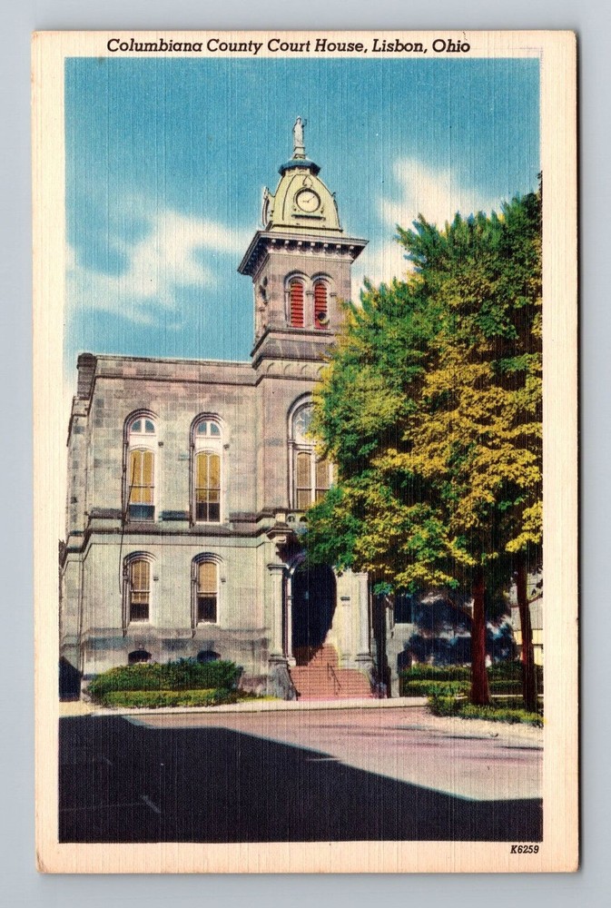 Lisbon OH-Ohio, Columbiana County Court House, Vintage Postcard