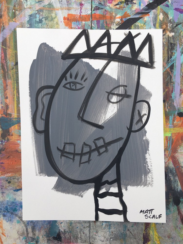Matt Scalf Face Abstract Street Pop Art Graffiti ORIGINAL PAINTING 9x12 Portrait
