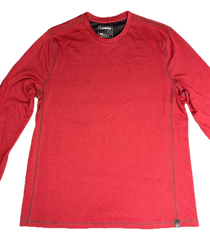 Express Men’s Moisture Wicking Long Sleeve Shirt Burgundy Size Large