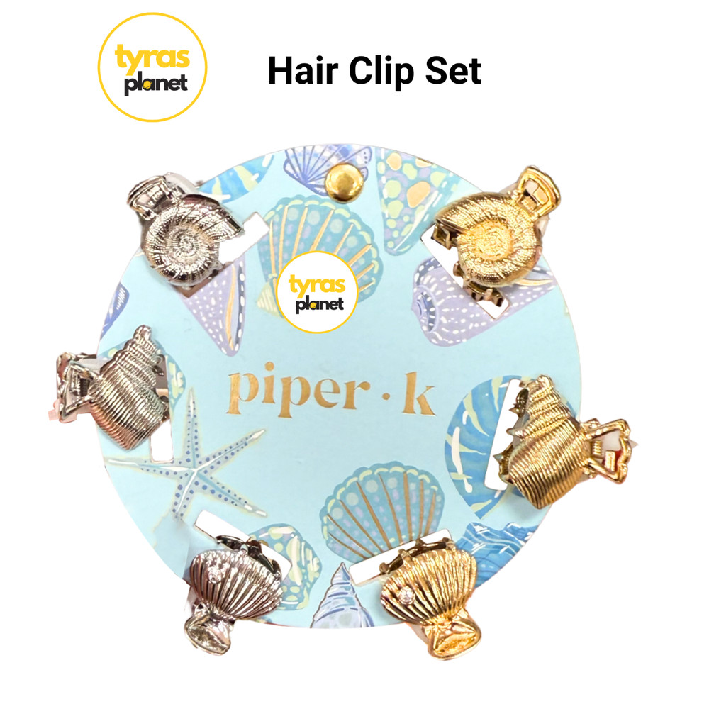 Piper K Seashell Claw  Gold & Silver Tone Hair Clip Accessories (Set of 6)