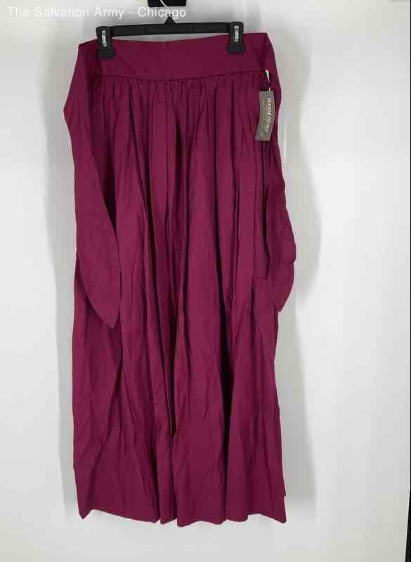 Eva Mendes Womens Pink Cotton Pleated Maxi Skirt Size 14