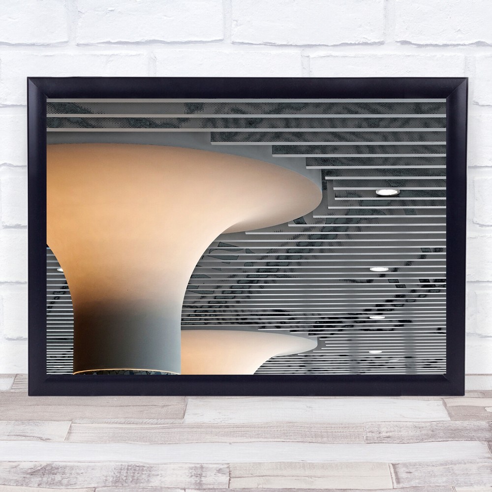 Lights striped white roof building Wall Art Print