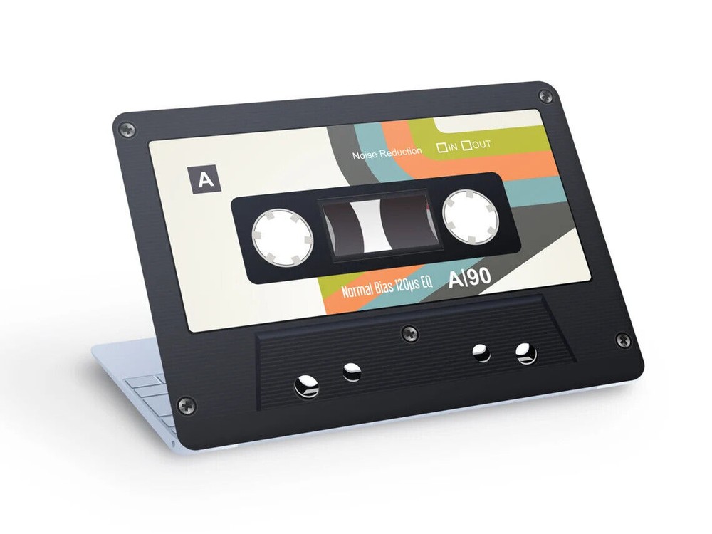 Retro Music Cassette Tape Laptop Skin Decal Sticker - Custom Sizes Available