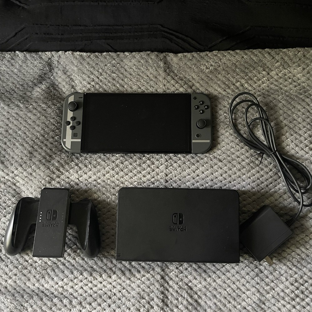 Nintendo Switch (OLED Model) Super Smash Bros. Bundle 64GB Console - Gray