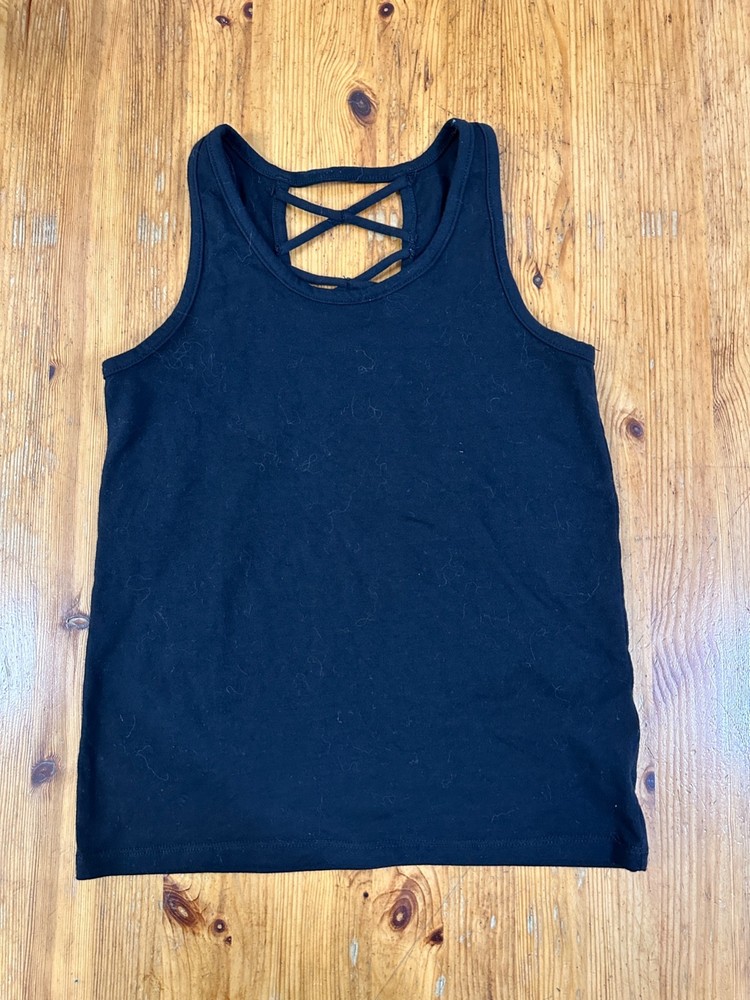 Old Navy Girls Fitted Layering Black Tank Top L (10-12)