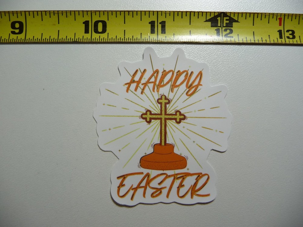 Happy Easter Cross Decal Sticker for Church Faith Christian God