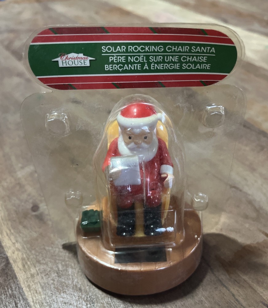 Christmas House Solar Powered Rocking Chair Santa Figure - 4