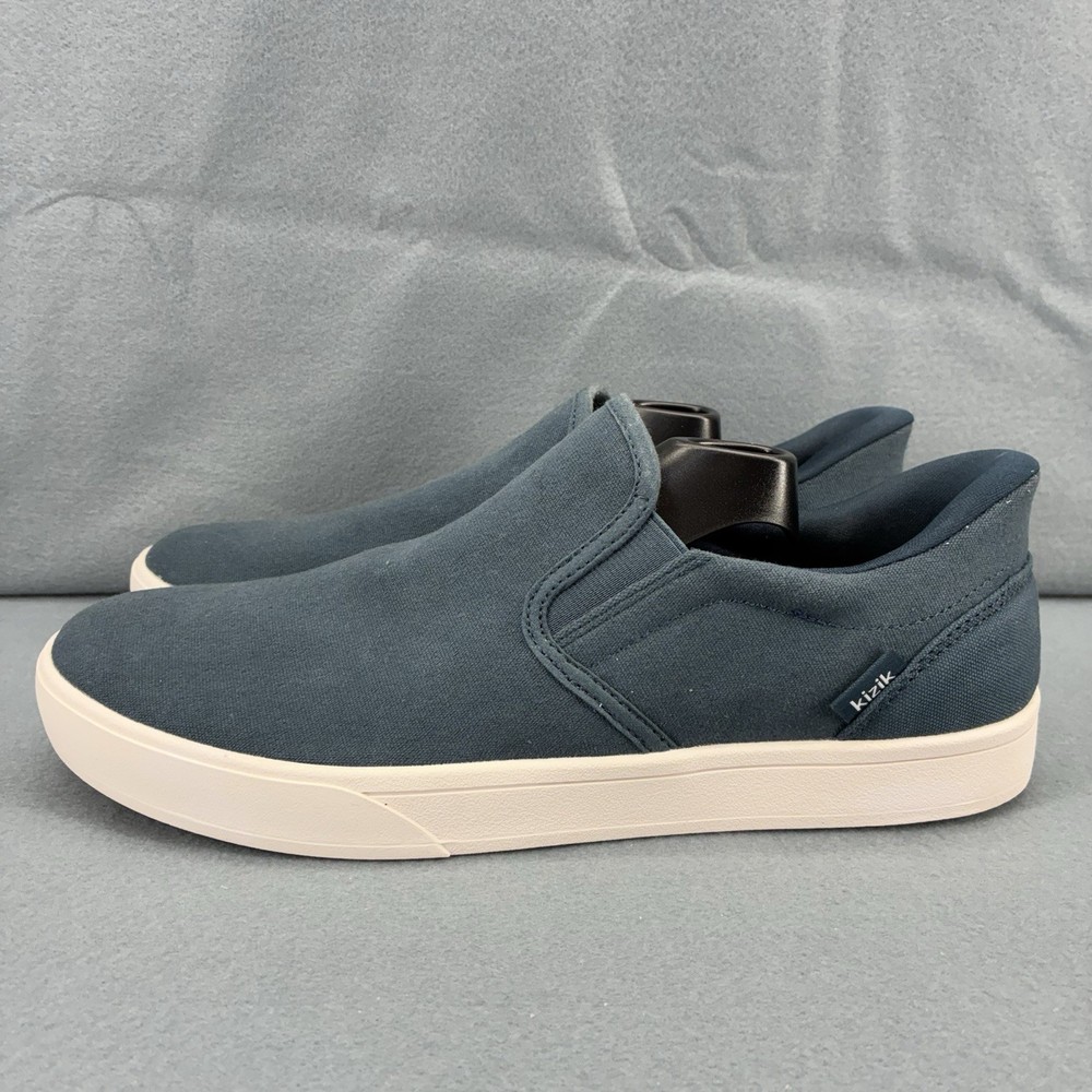 Kizik Men’s 9.5 Hands Free Slip On Shoes Blue Canvas Casual Sneakers