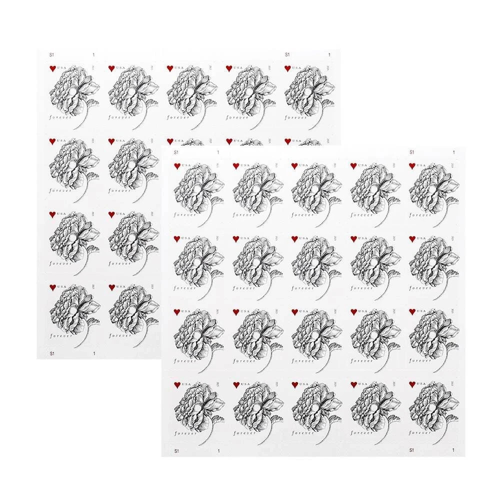 2015 Usps Sheet Of 100 First Class Letter Stamps Vintage Roses