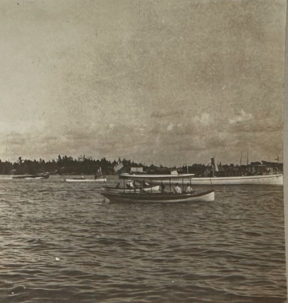 c1915 Recreational Water Craft - One-of-a-Kind Family Travel Photo Stereoview
