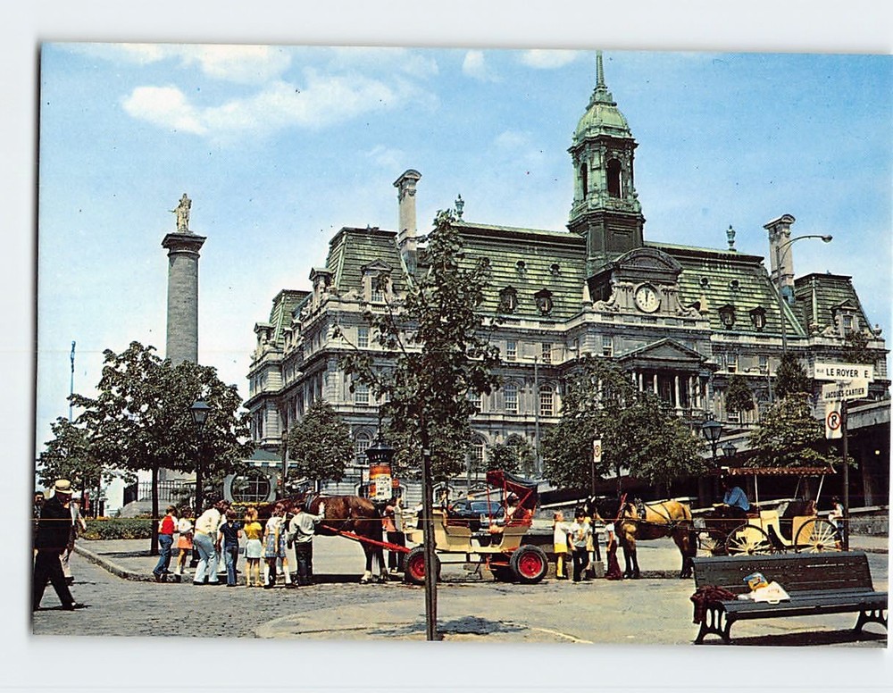 Postcard View City Hall of Montreal Canada