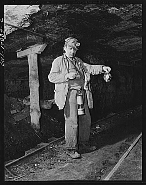 Pennsylvania Montour No. 4 Mine Pittsburgh Coal Miner 1900s Lamp in Mine
