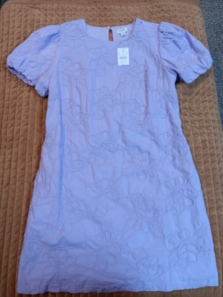 J Crew Eyelet Puff Sleeve Dress Size 12 Nwt