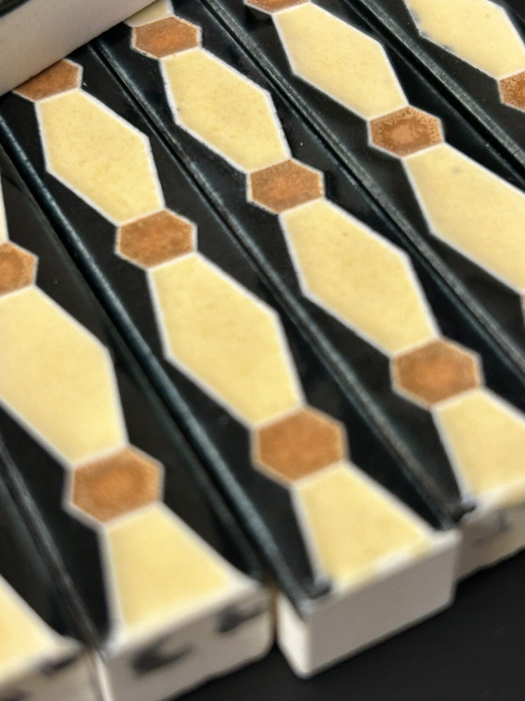 Real Nice Art Deco Liner Tiles 1/2” x  6” by Franklin Tile (Qty. 18) N.O.S.