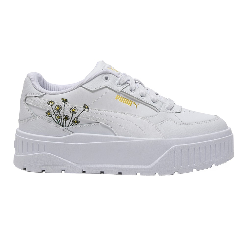 PUMA Karmen Ii Idol Floral Platform  Womens White Sneakers Casual Shoes 40351801