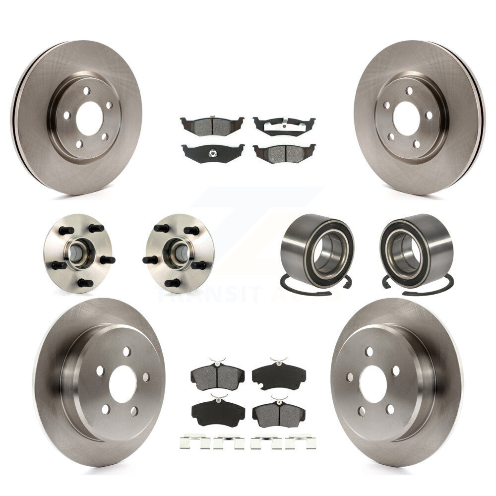 Hub Bearing Disc Brake Rotor  Pad Front Rear Kit (10Pc) For Chrysler PT Cru