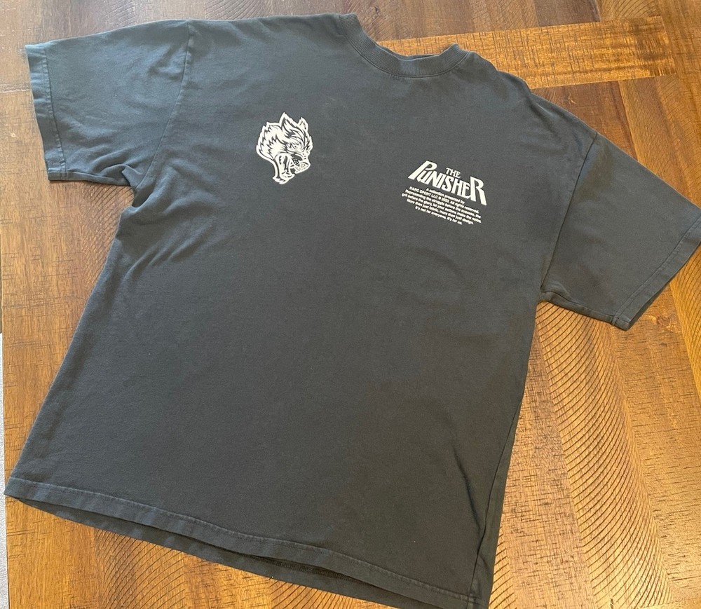 Darc Sport The Punisher Wolves Graphic Cotton T-Shirt Black Mens M.
