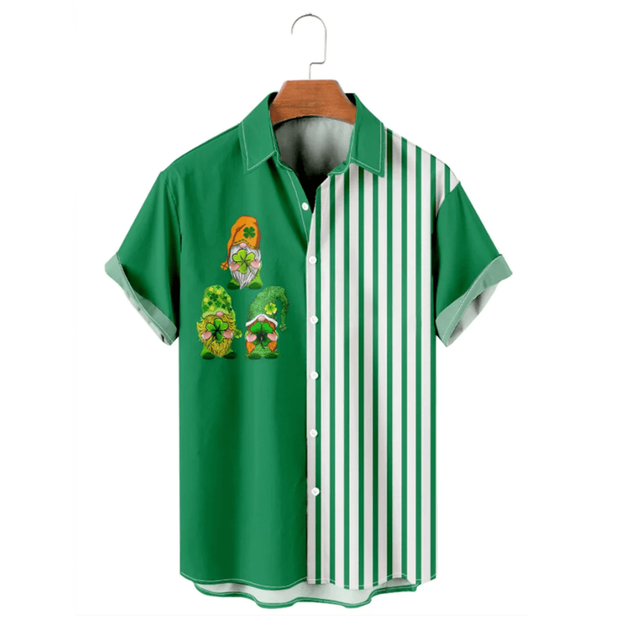 Green Lucky Clover Beer Hawaiian Shirt St Patricks Day Celebration