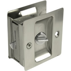 Weslock 577 Modern Square Privacy Sliding Pocket Door Lock - Nickel