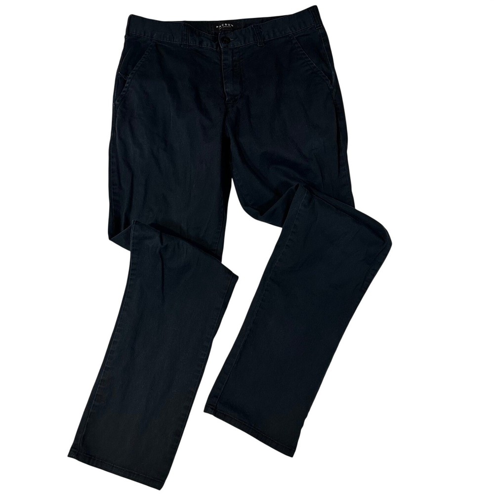 PacSun Slim Fit Chino Pants Mens 32x32 Black Cotton Blend Trousers Casual