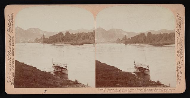 Rolandseck Rhine Germany Nonnenwerth Island Drachenfels 1902 Stereo View