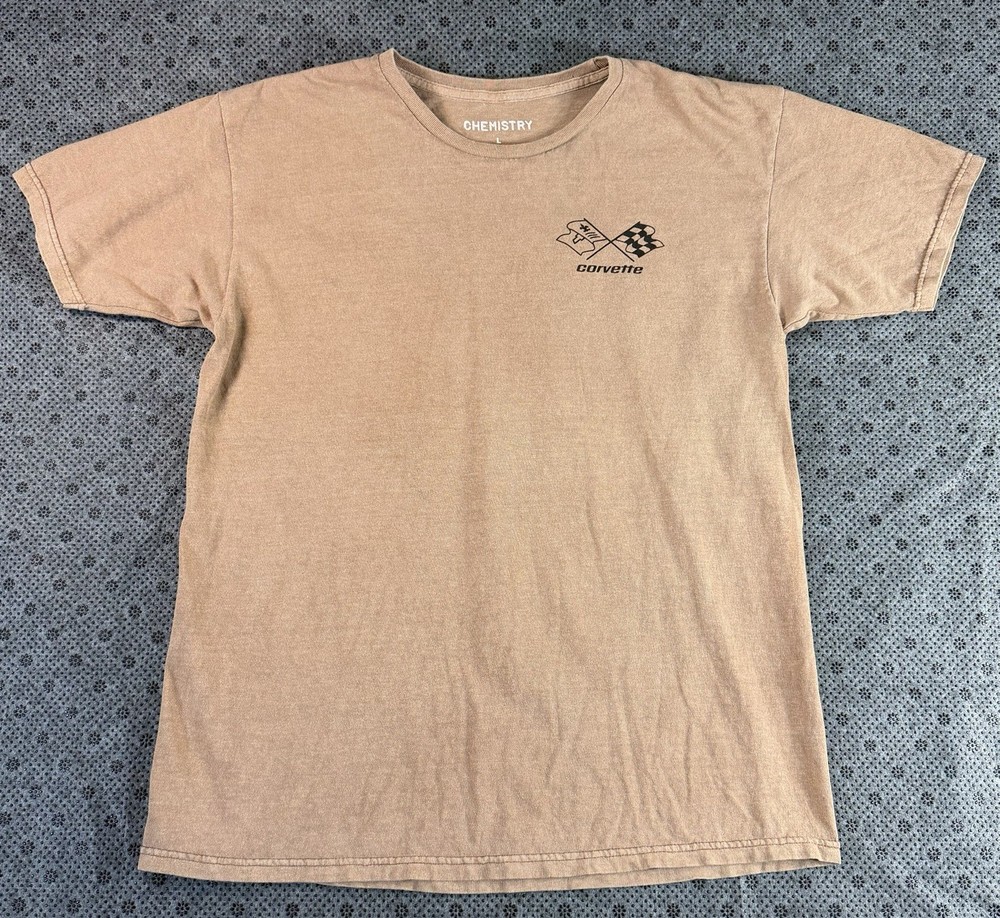 Red Corvette T Shirt Men's Size Large Vintage Style “Superiority Complex” Red