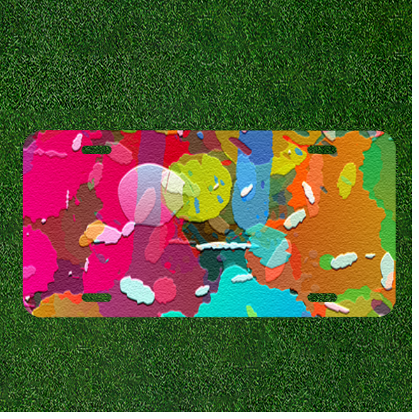 Custom Personalized Car License Plate With Background Colorful Abstract