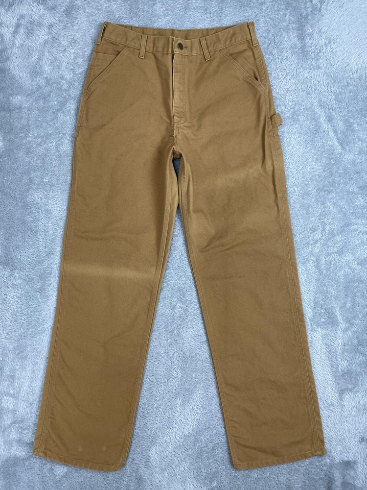 Carhartt Pants Mens 34x34* Brown Duck Carpenter Work Dungaree Relaxed Fit B11