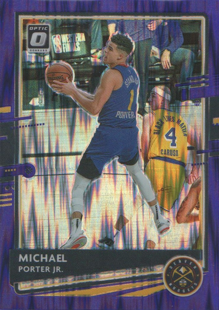 2020-21 Donruss Optic Basketball Purple Shock Michael Porter Jr Card #75