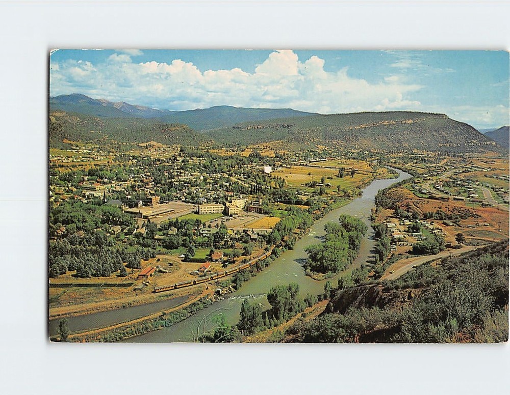 Postcard Durango Narrow Gauge Silverton College Mesa Animas River Colorado USA