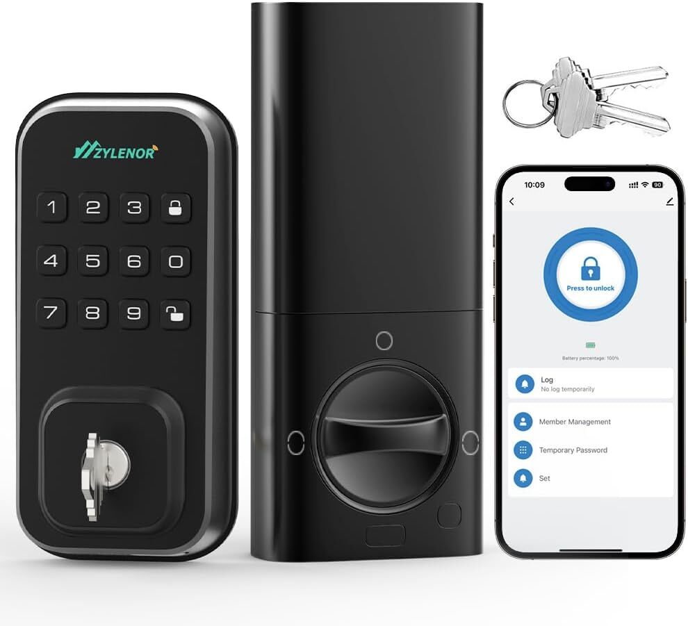 Smart Keyless Entry Door Lock with Digital Keypad & App Remote Control