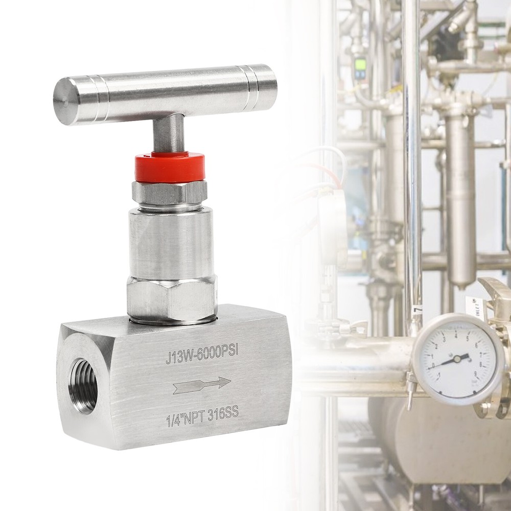 316 Stainless Steel Two Ports Straight Needle Valve 6000PSI 1/4