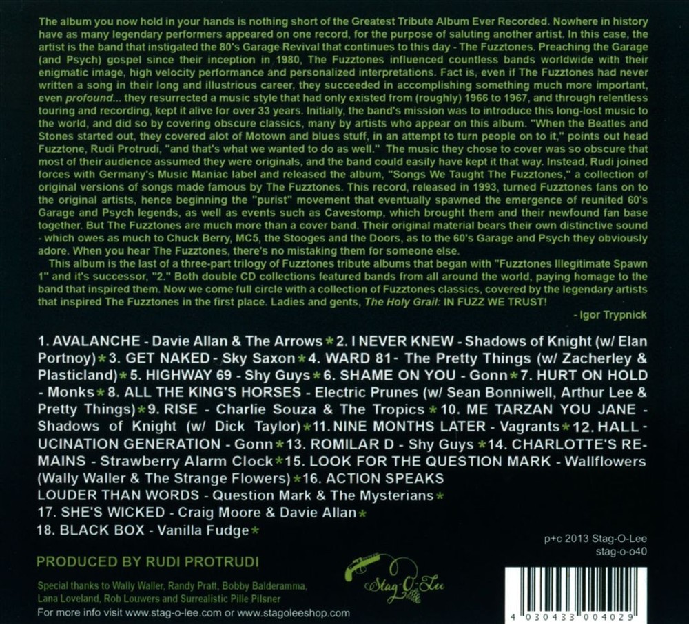 Various Artists Fuzztones: In Fuzz We Trust New Cd