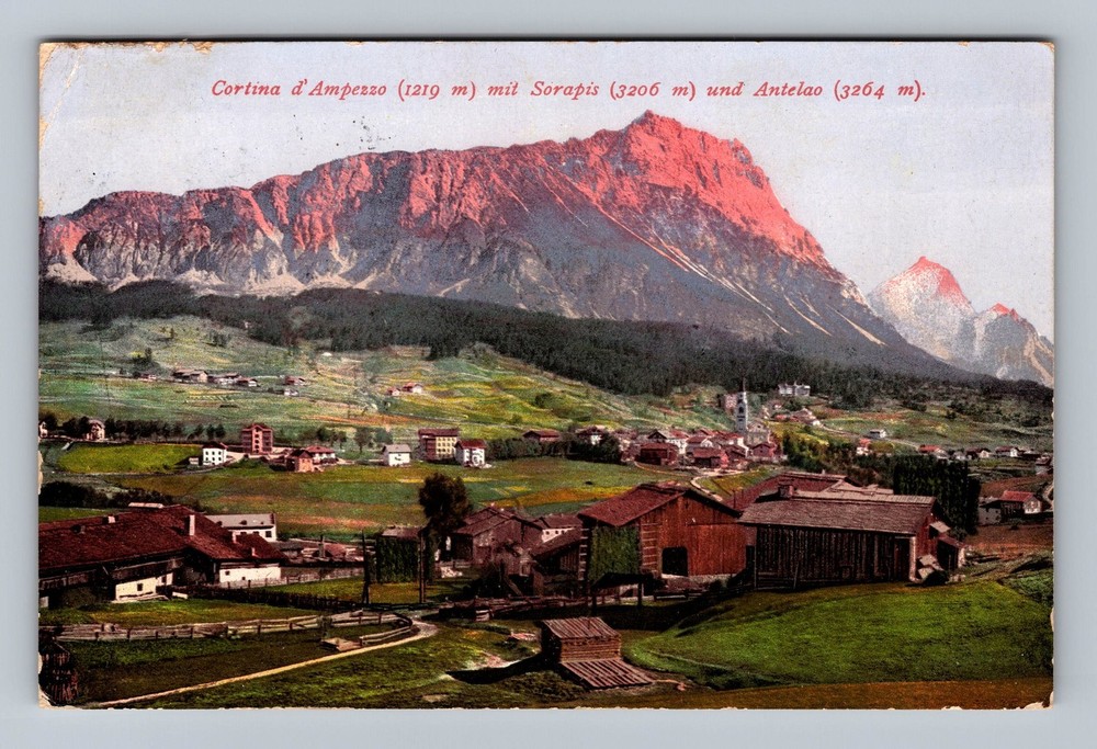 Germany- Cortina d' Ampezzo Panorama Dolomites Range Postal PC Vintage Postcard