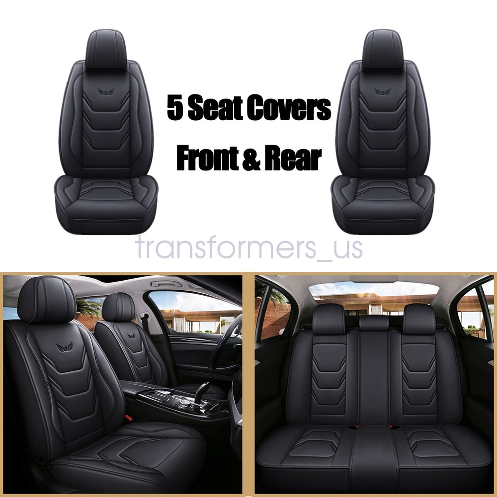 For 19-25 Chevy Blazer Car Seat Covers 5 Seats PU Leather Front Rear Cushion Mat