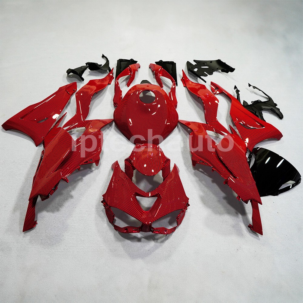 Red Carbon Fiber Fairing Kit Bodywork+Tank For Kawasaki Ninja ZX6R 2024 2025 US