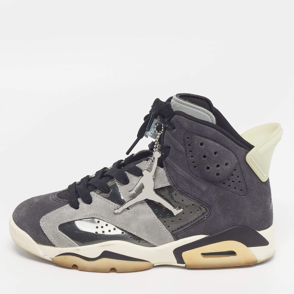 Air Jordans Jordan 6 Retro Tech Chrome Size 37.5 Grey Suede and PVC High Top