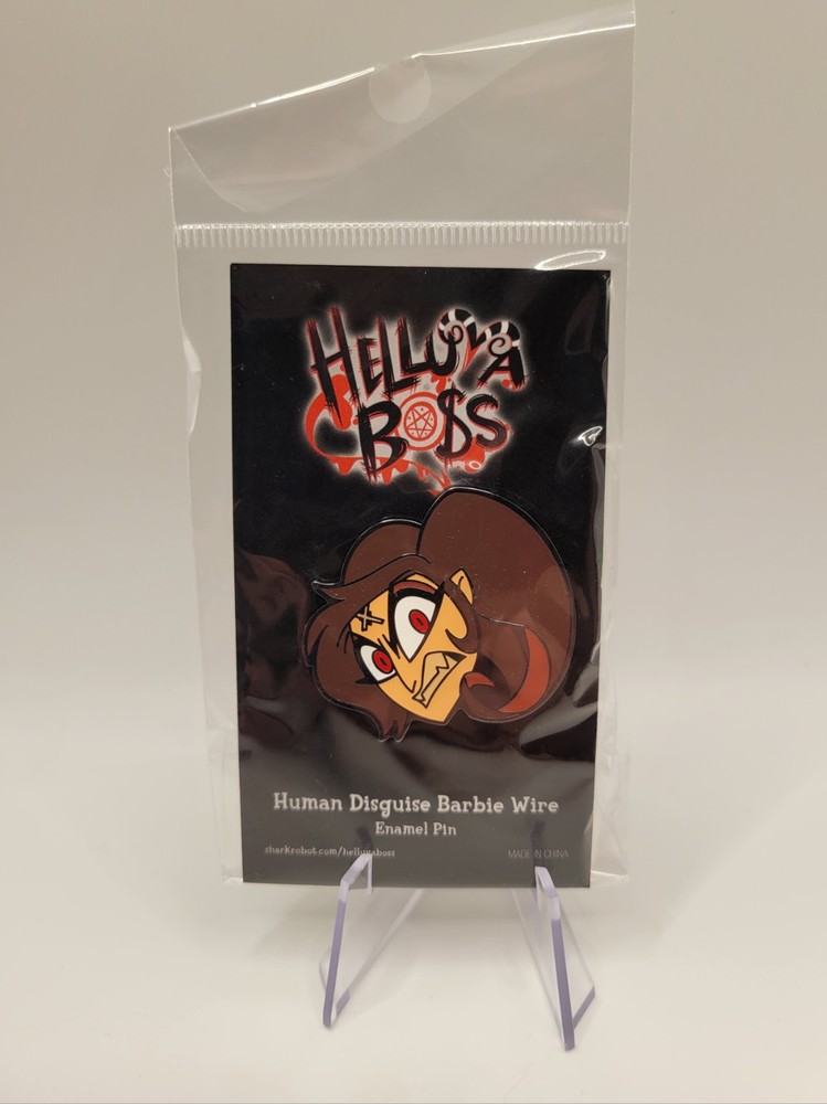 Helluva Boss Human Disguise Barbie Wire Enamel Pin Vivziepop Sharkrobot