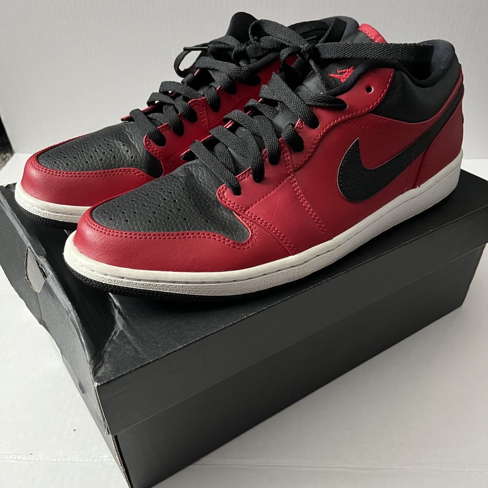 Air Jordan 1 Low Reverse Bred Gym Red/Black-White Size 11 pebbled good WITH BOX