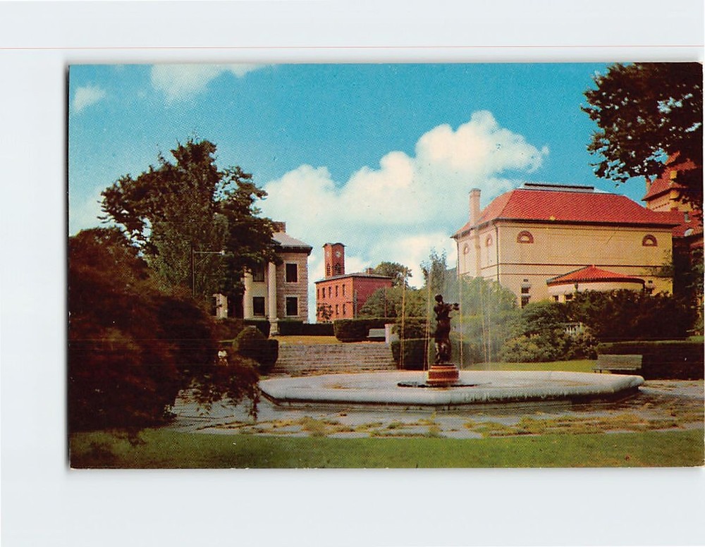 Postcard Wilcox Fountain in Wilcox Park Westerly Rhode Island USA