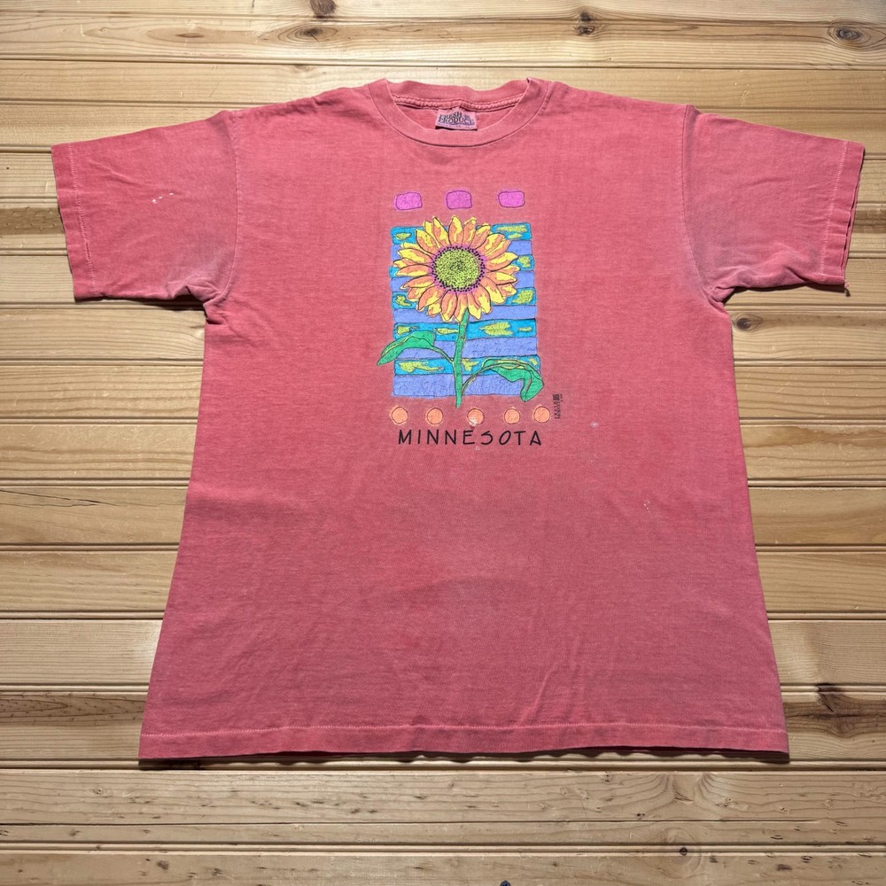 Vintage 1993 Minnesota Sunflower Floral Nature Graphic Souvenir Shirt USA Large