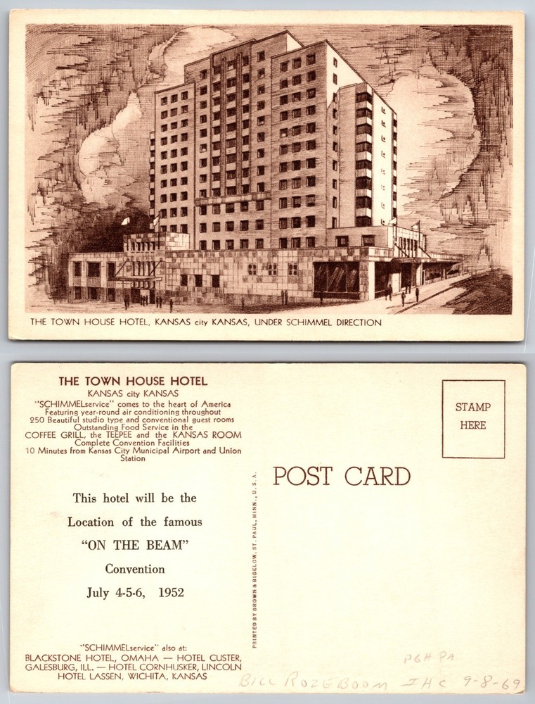 Town House Hotel Kansas City Kansas Postcard