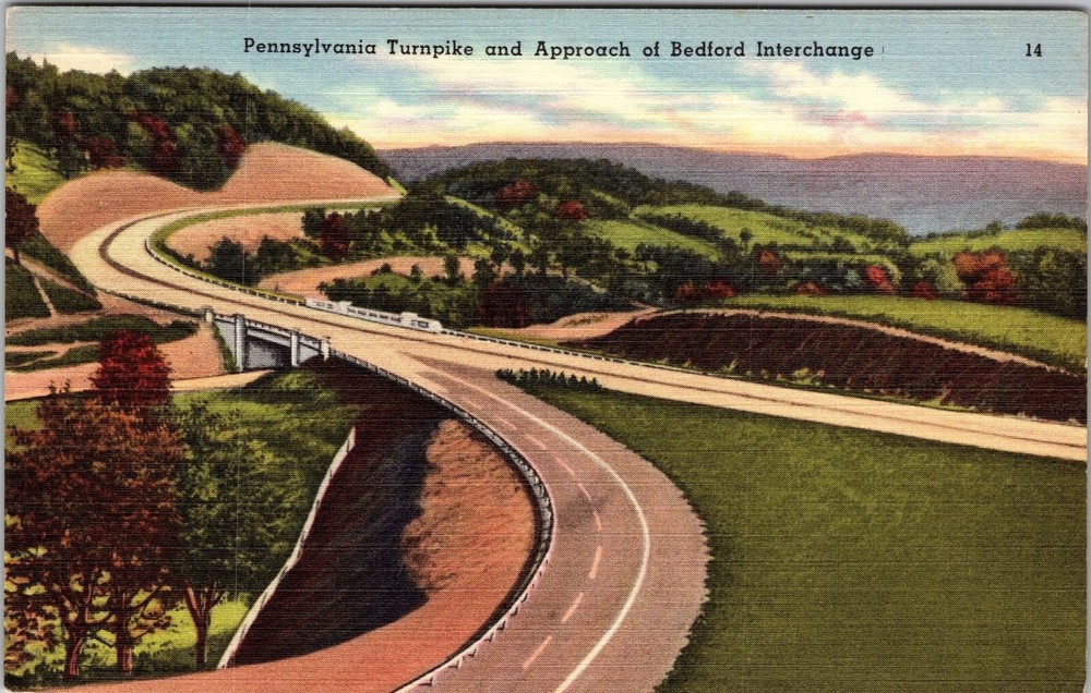 PA-Pennsylvania, Aerial Pennsylvania Turnpike, Vintage Postcard