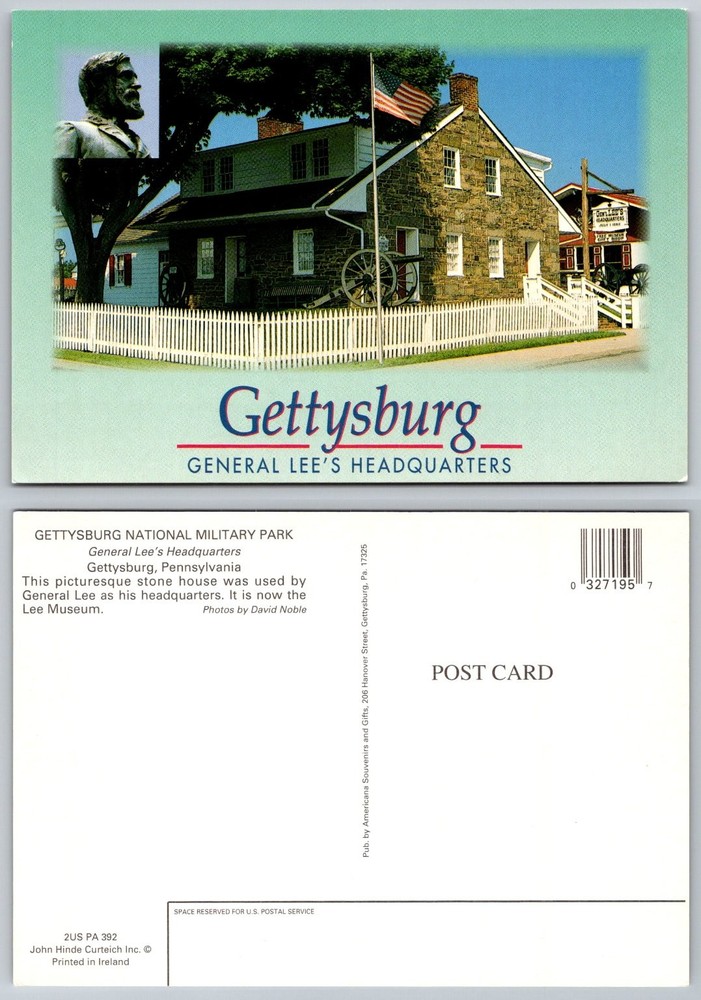 Gettysburg PA General Lee's Headquarters Civil War Museum Postcard